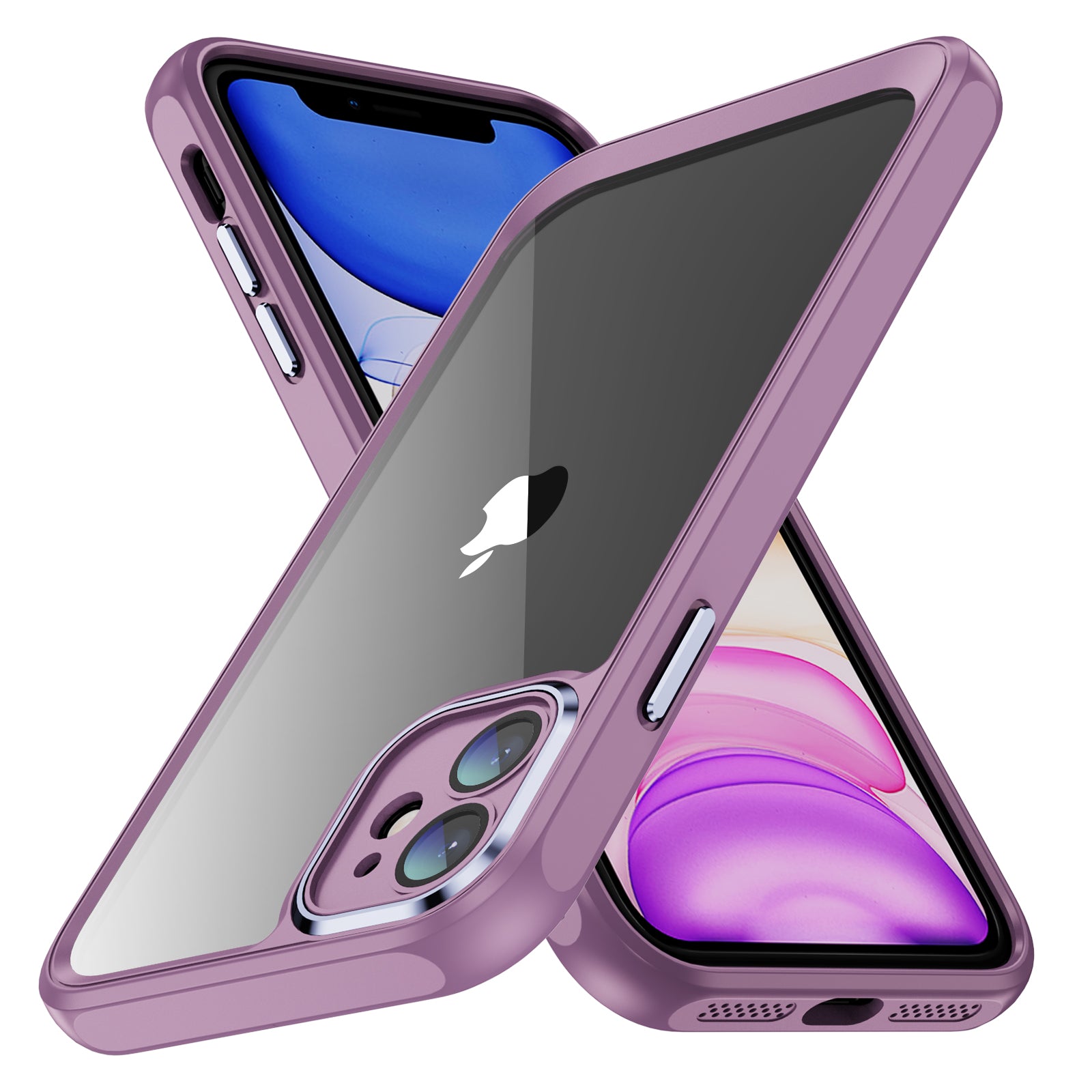 Til iPhone 11 Hybrid Stødsikker TPU + Akryl telefonetui Metal kameraramme Klart bagcover Til iPhone 11 Hybrid Stødsikker TPU + Akryl telefonetui Metal kameraramme Klart bagcover